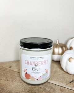 Cranberry & Clove | Coconut Wax Candle | 8 oz