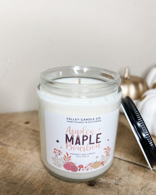 Apples & Maple Bourbon | Coconut Wax Candle | 8 oz