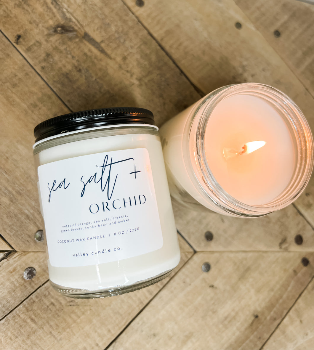Sea Salt & Orchid | Coconut Wax Candle | 8 oz