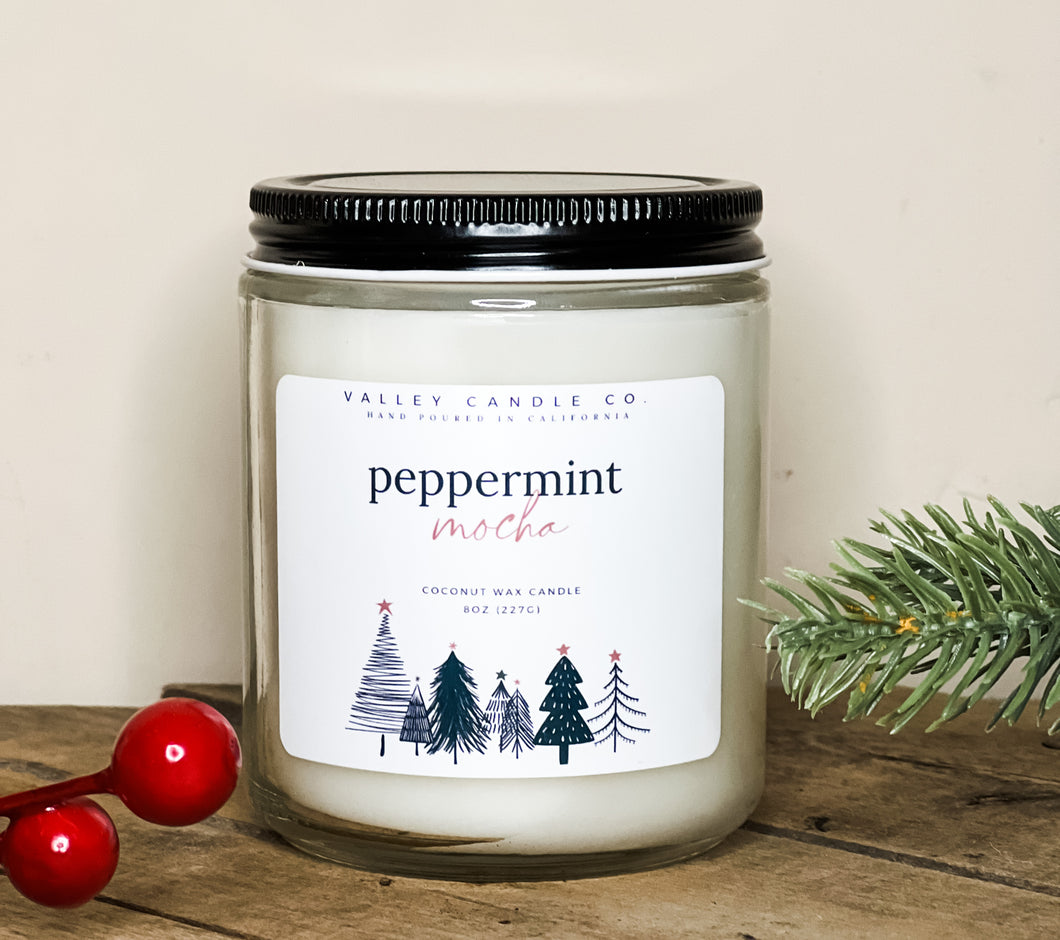 Peppermint Mocha | Coconut Wax Candle | 8 oz